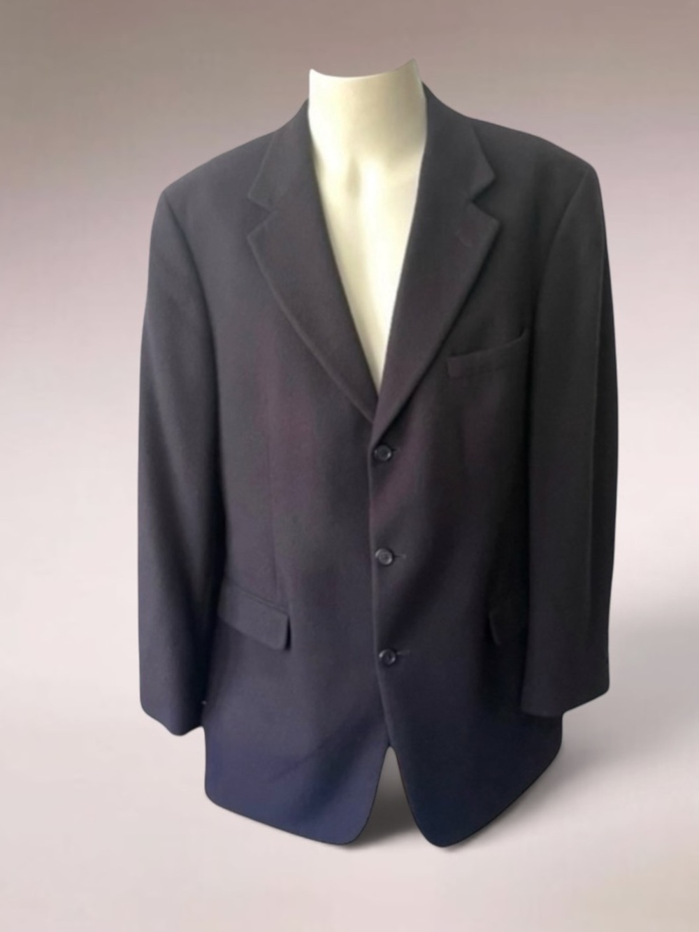 BROOKS 346 MENS 100% CASHMERE BLUE SPORT COAT JACKET SIZE 43 LONG